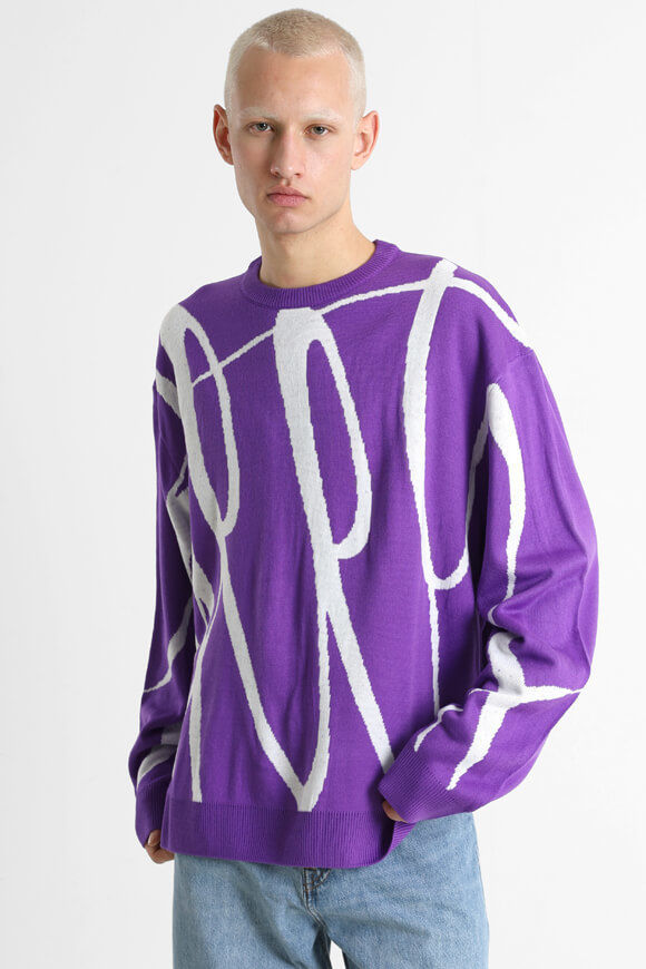 Yeet Feinstrickpullover | Violett + Weiss | Herren  | L von Yeet