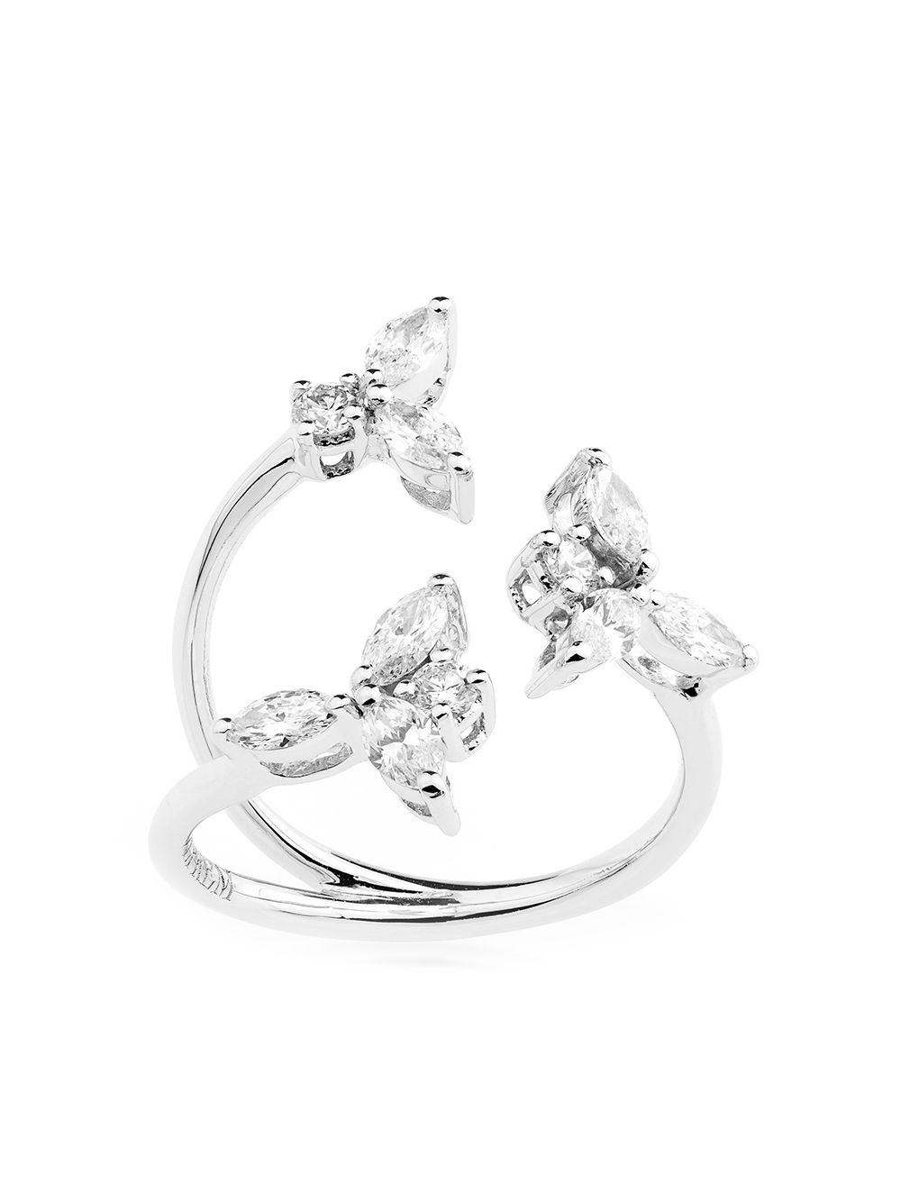 Yeprem 18kt white gold three cluster diamond ring - Silver von Yeprem