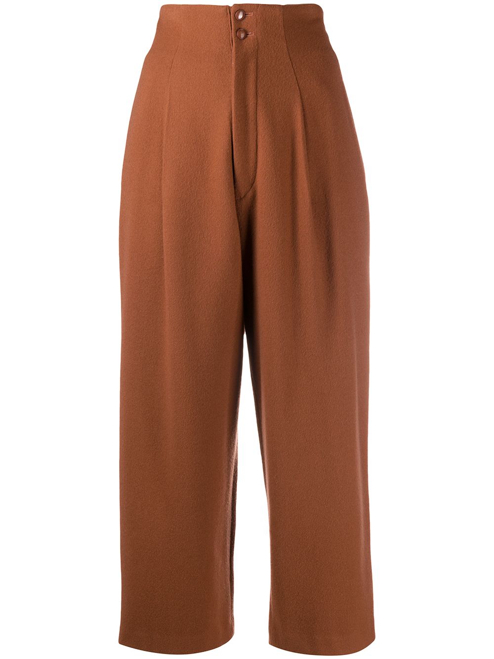 Yohji Yamamoto Pre-Owned 1980s high-rise cropped trousers - Brown von Yohji Yamamoto Pre-Owned