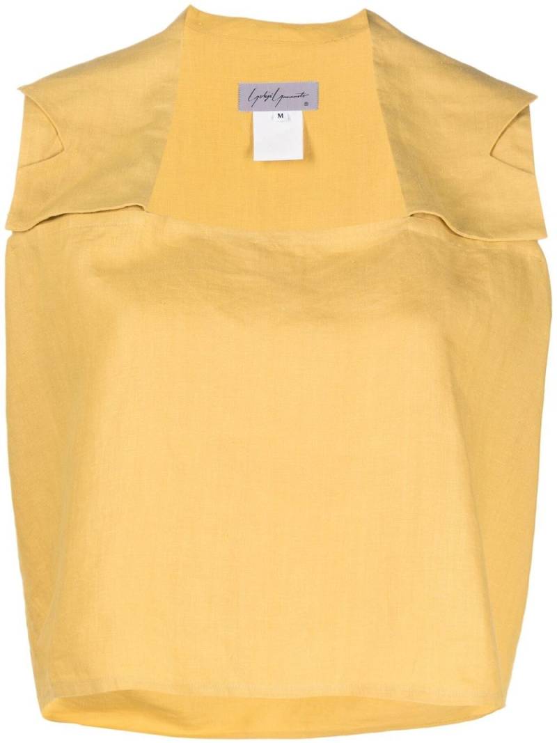 Yohji Yamamoto Pre-Owned 1990s draped-panel linen top - Yellow von Yohji Yamamoto Pre-Owned