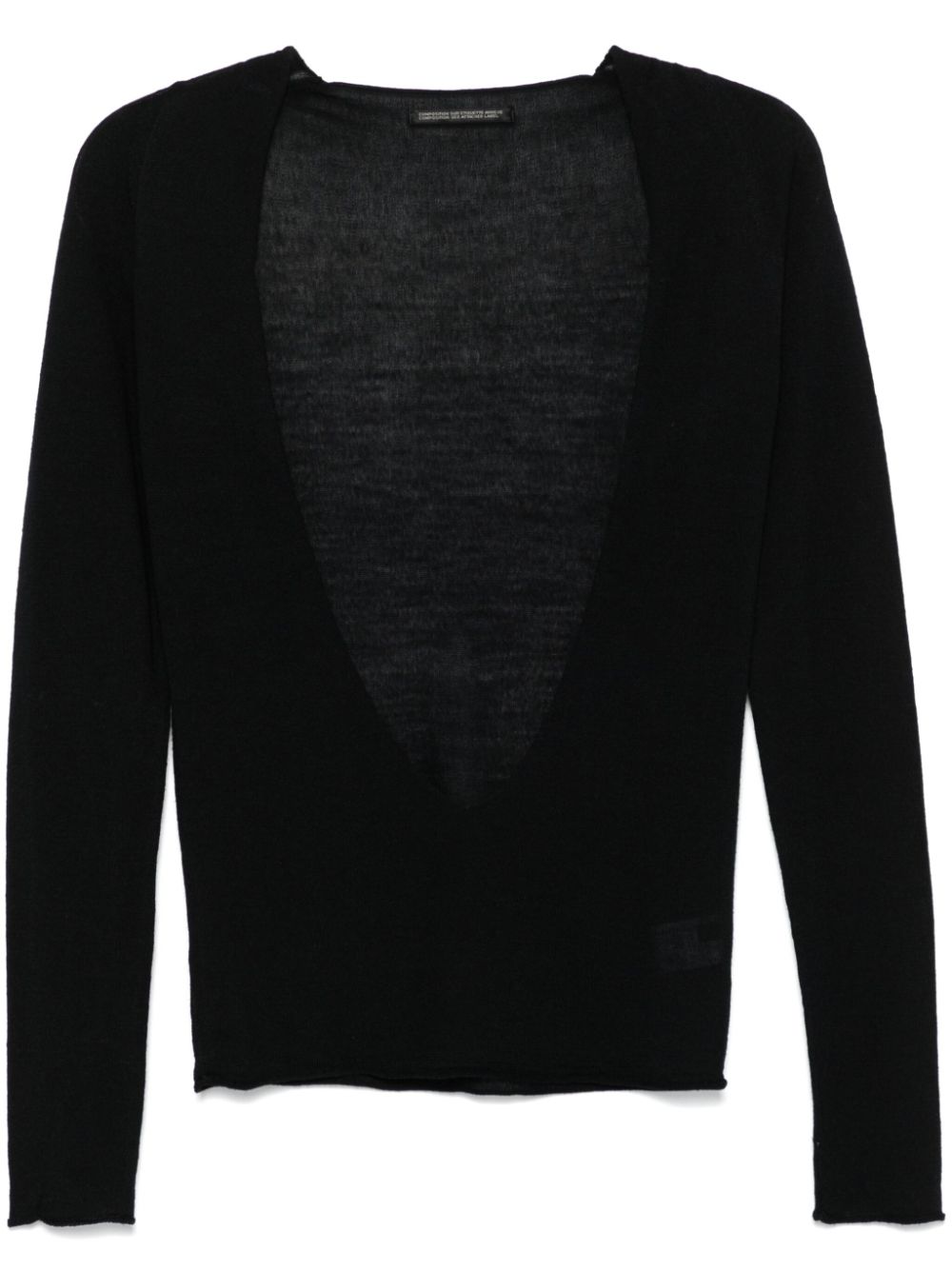 Yohji Yamamoto Pre-Owned 2010s fine-knit top - Black von Yohji Yamamoto Pre-Owned