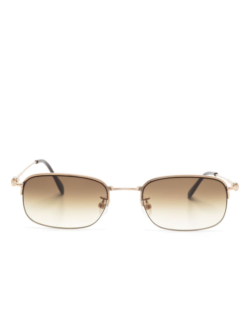 Yohji Yamamoto Pre-Owned gradient-lenses oval-frame sunglasses - Gold von Yohji Yamamoto Pre-Owned