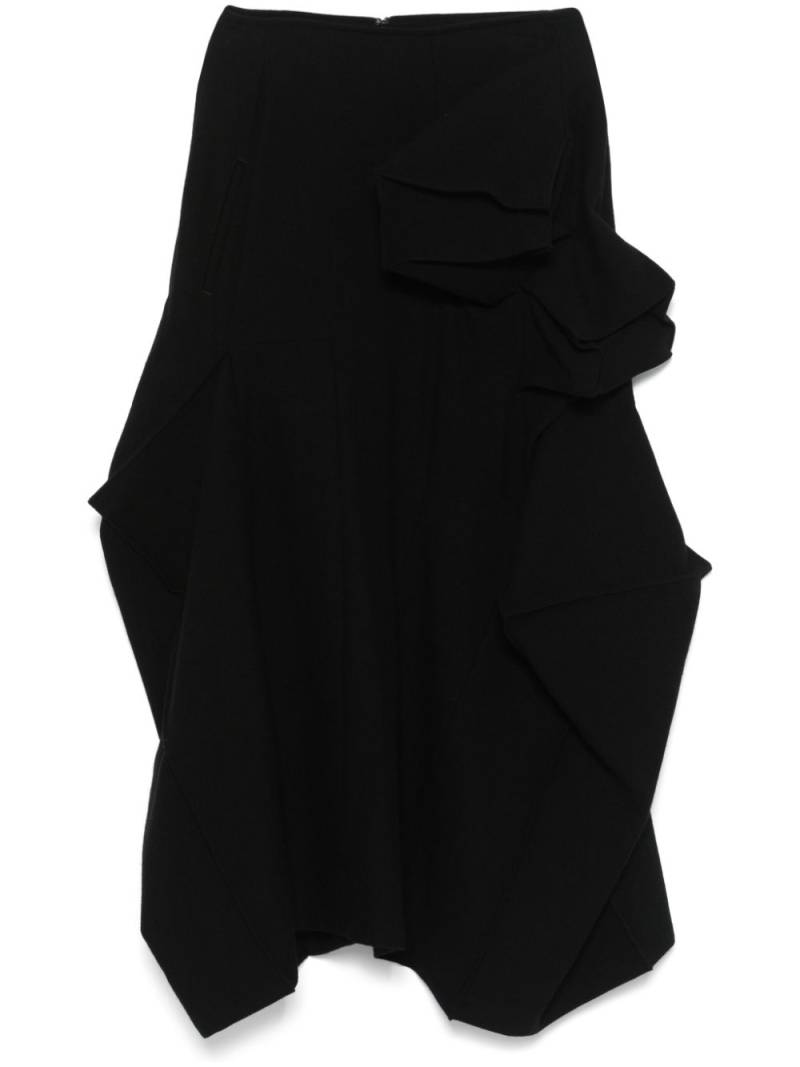 Yohji Yamamoto 3D-appliqué midi skirt - Black von Yohji Yamamoto