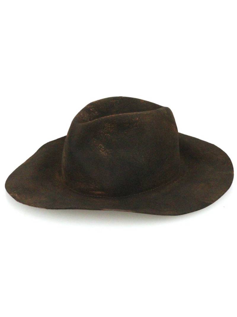 Yohji Yamamoto Fedora wide-brim wool hat - Black von Yohji Yamamoto