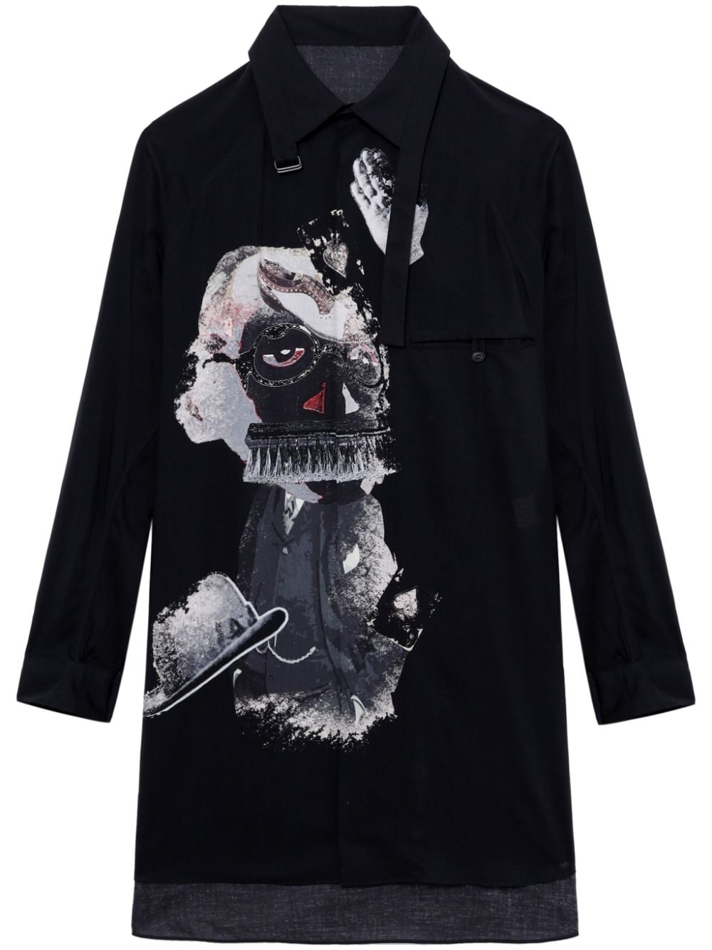 Yohji Yamamoto Kuro graphic-print shirt - Black von Yohji Yamamoto