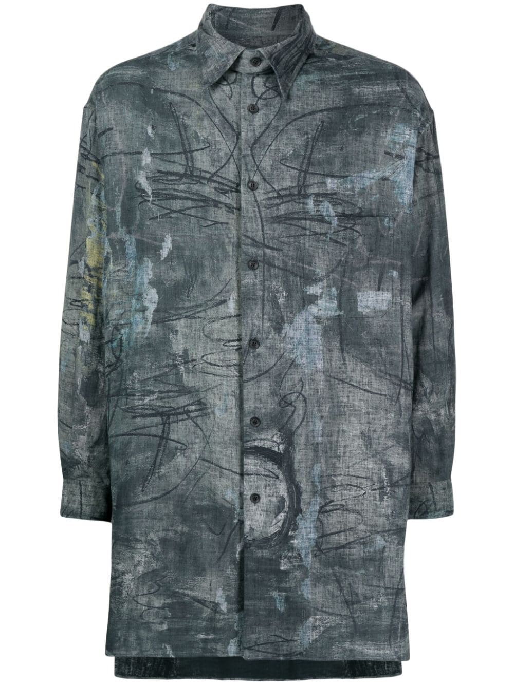 Yohji Yamamoto O-Asakura long-sleeve shirt - Green von Yohji Yamamoto