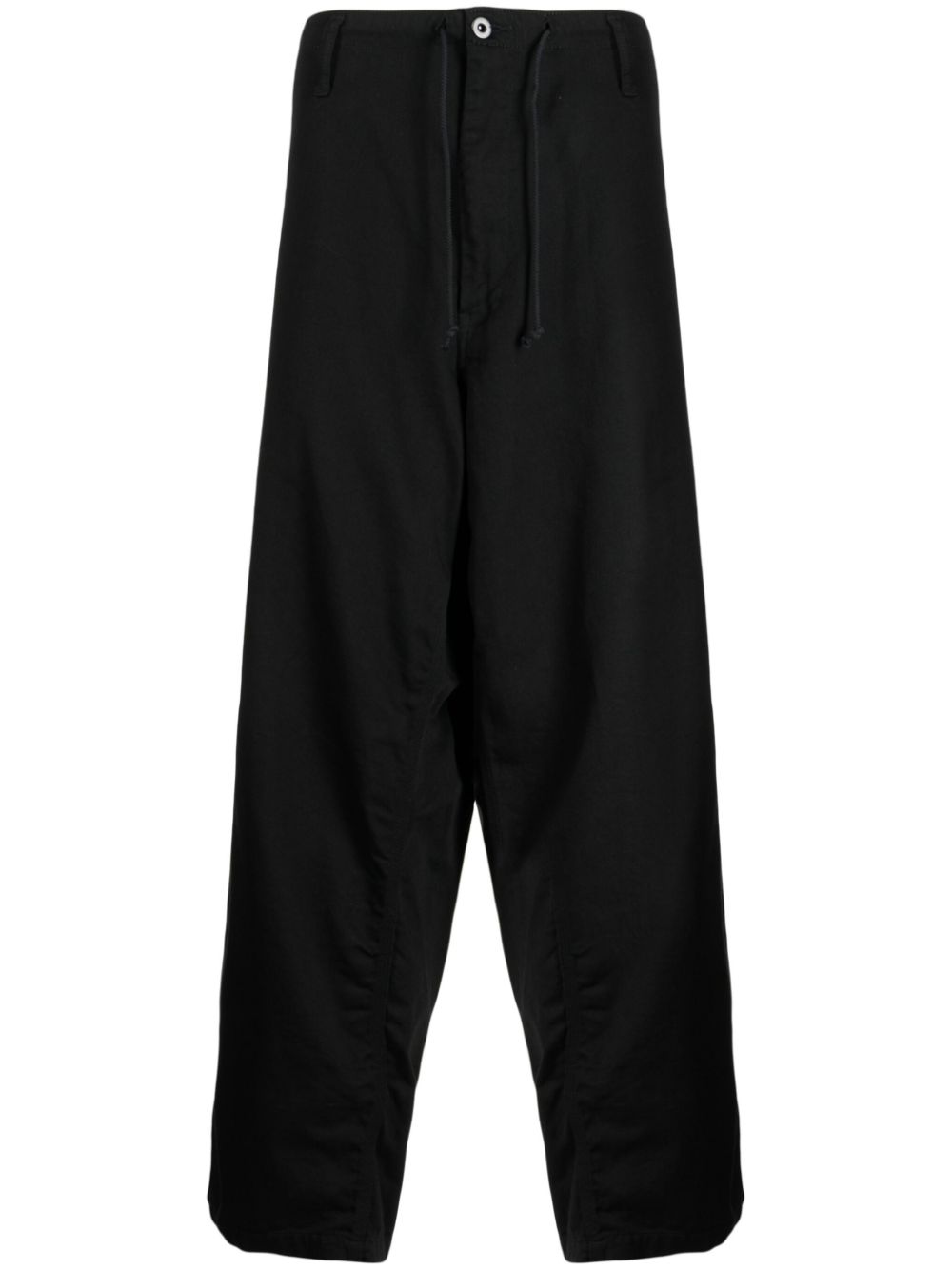 Yohji Yamamoto Painter wide-leg cotton trousers - Black von Yohji Yamamoto