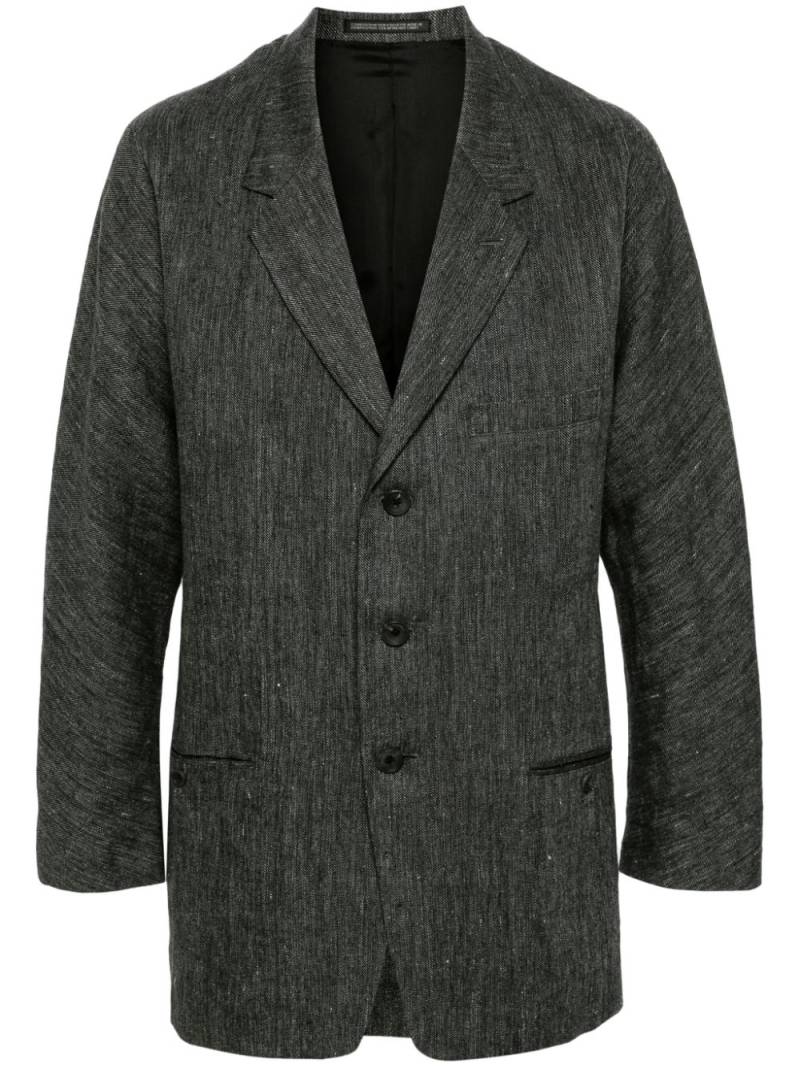 Yohji Yamamoto W-Raglan linen blazer - Grey von Yohji Yamamoto