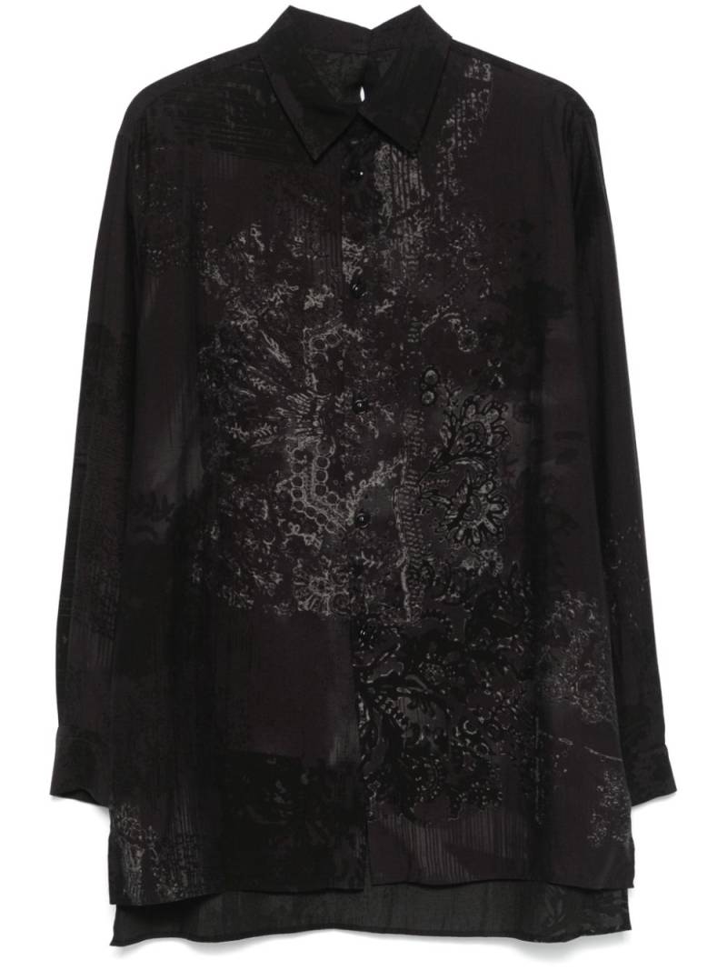 Yohji Yamamoto abstract-print shirt - Black von Yohji Yamamoto