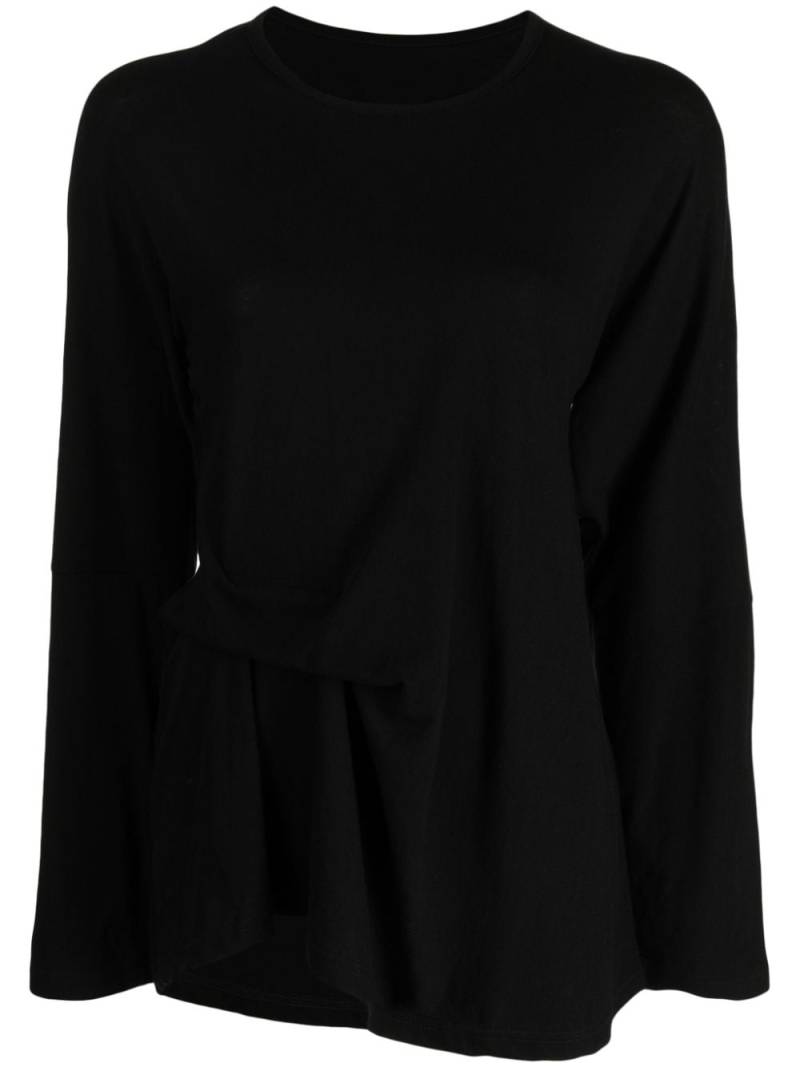 Yohji Yamamoto asymmetric cotton blouse - Black von Yohji Yamamoto