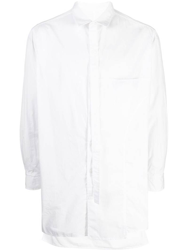 Yohji Yamamoto asymmetric cotton shirt - White von Yohji Yamamoto