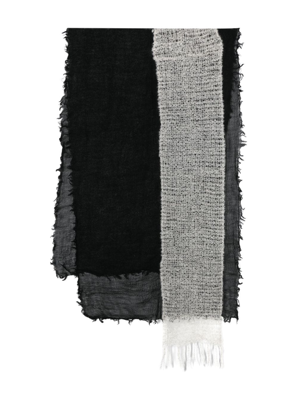 Yohji Yamamoto asymmetric-design wool-blend scarf - Black von Yohji Yamamoto