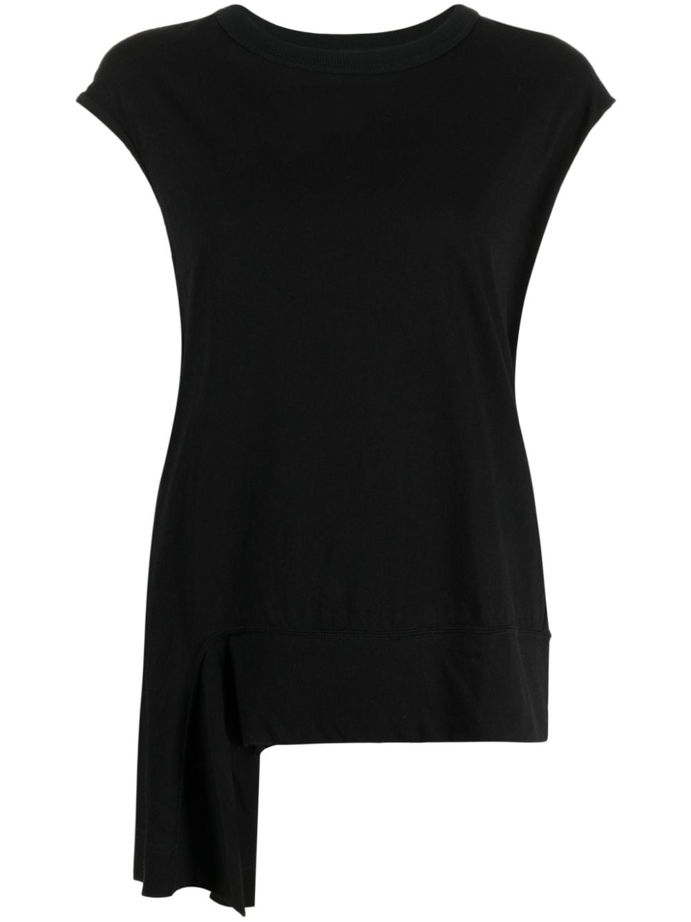 Yohji Yamamoto asymmetric-hem cotton T-shirt - Black von Yohji Yamamoto