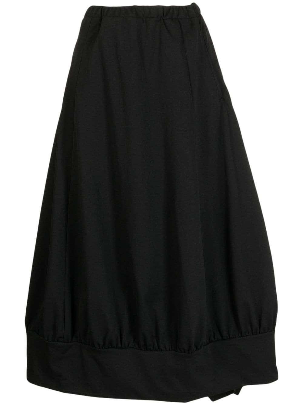 Yohji Yamamoto asymmetric high-waist midi skirt - Black von Yohji Yamamoto