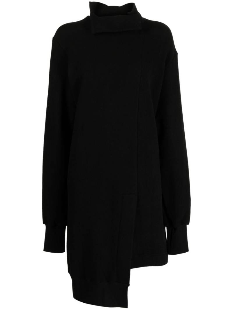 Yohji Yamamoto asymmetric long-sleeve minidress - Black von Yohji Yamamoto