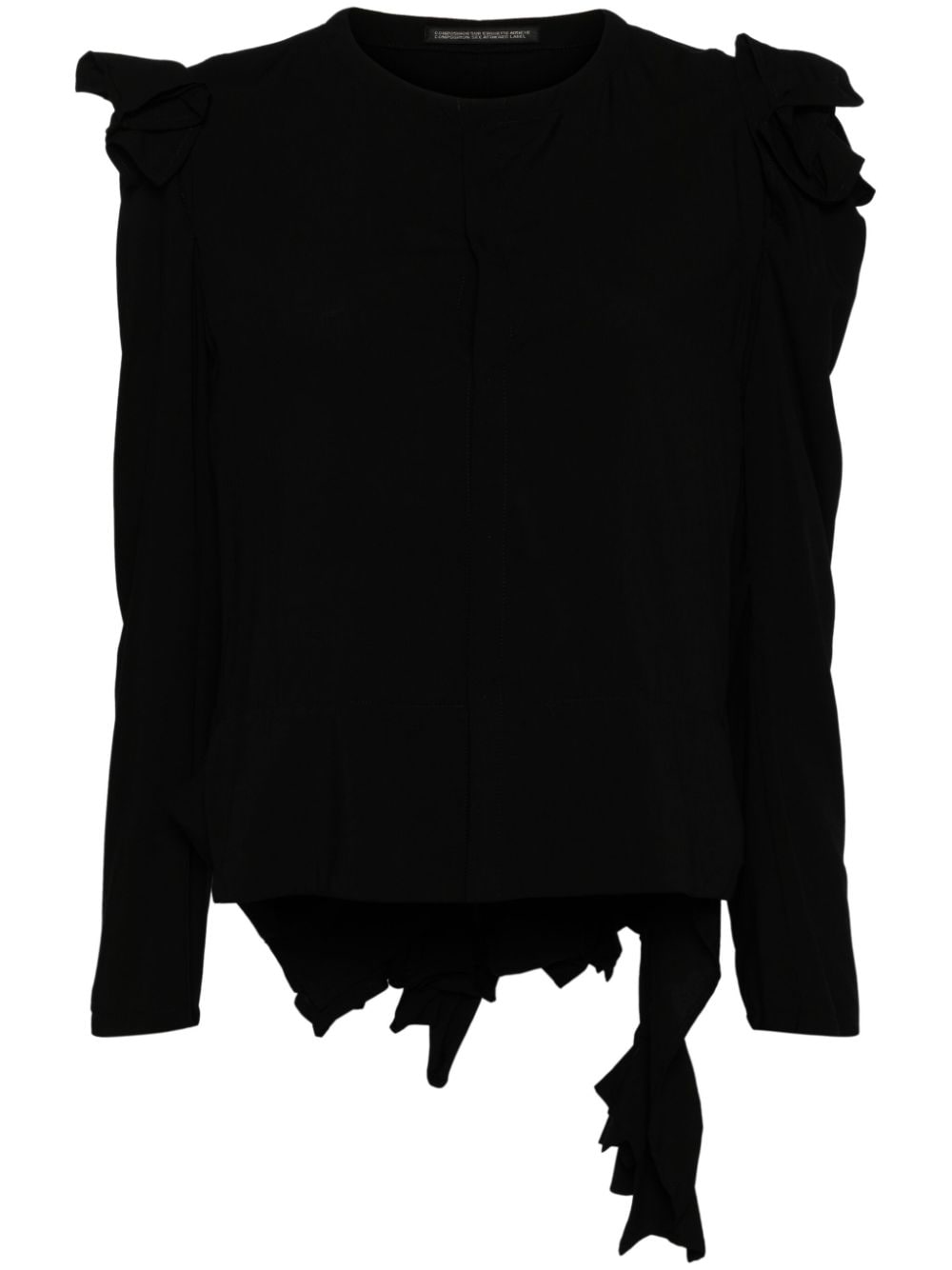 Yohji Yamamoto asymmetric long-sleeve top - Black von Yohji Yamamoto