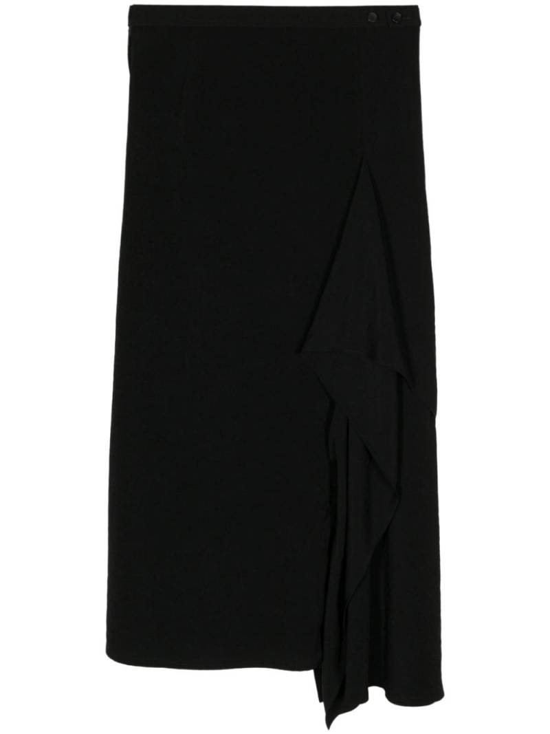 Yohji Yamamoto asymmetric midi skirt - Black von Yohji Yamamoto