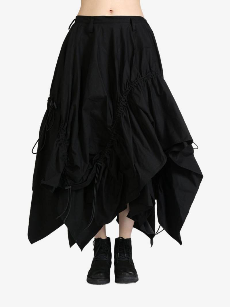 Yohji Yamamoto asymmetric midi skirt - Black von Yohji Yamamoto