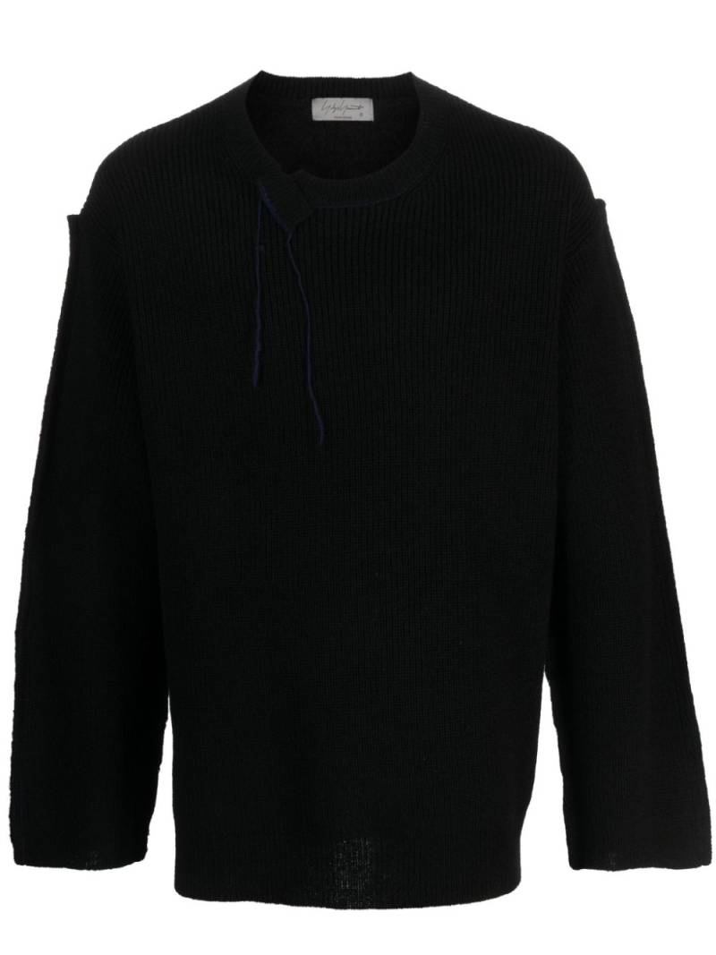 Yohji Yamamoto asymmetric-neck drop-shoulder jumper - Black von Yohji Yamamoto