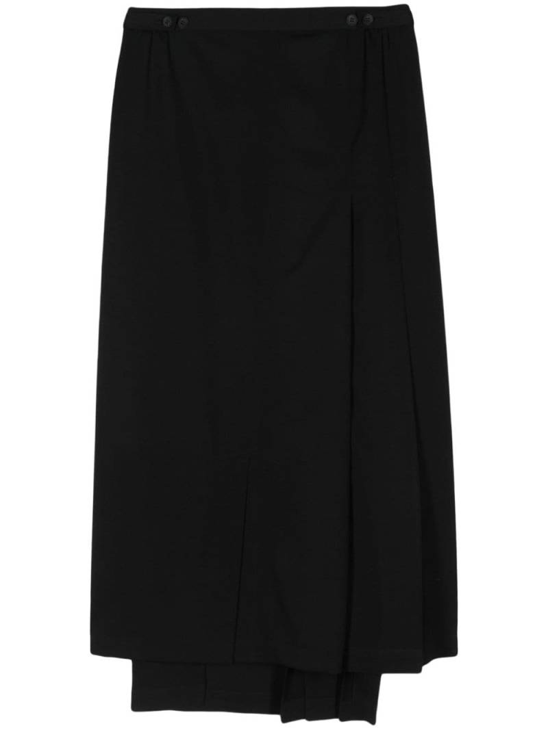 Yohji Yamamoto asymmetric wool skirt - Black von Yohji Yamamoto