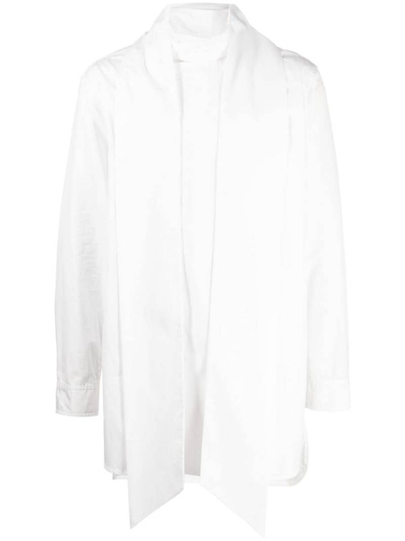 Yohji Yamamoto band-collar cotton shirts - White von Yohji Yamamoto