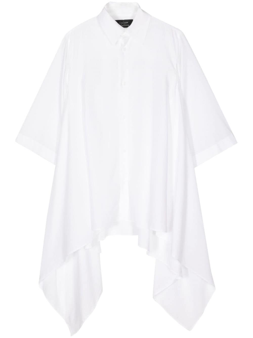 Yohji Yamamoto button-fastening asymmetric top - White von Yohji Yamamoto