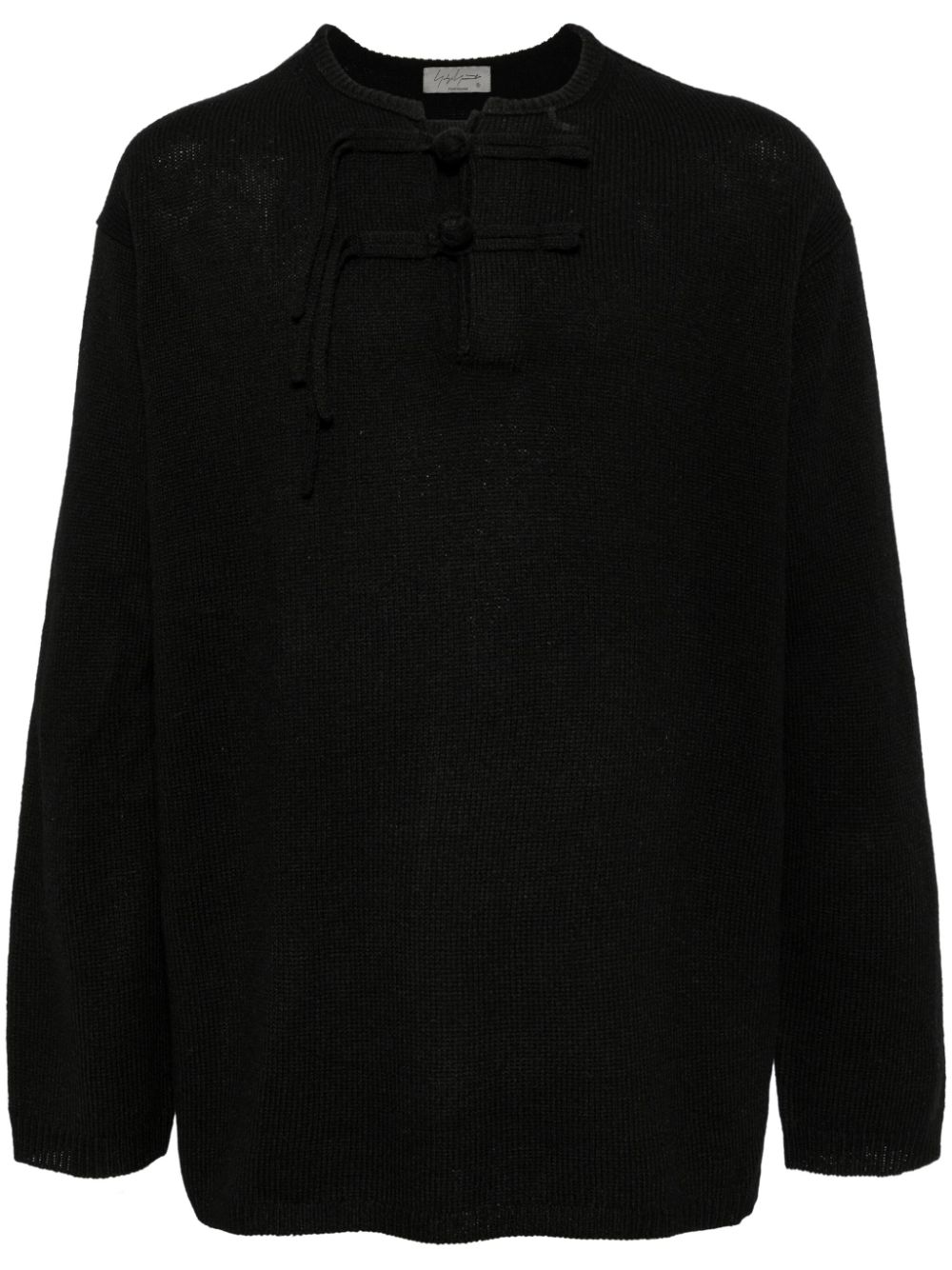 Yohji Yamamoto button up wool jumper - Black von Yohji Yamamoto