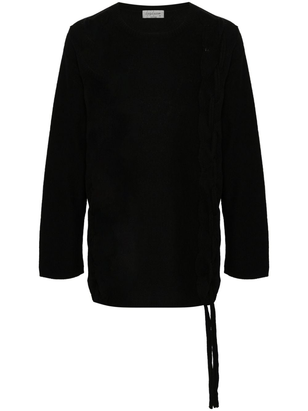 Yohji Yamamoto cable knit-detailed sweater - Black von Yohji Yamamoto