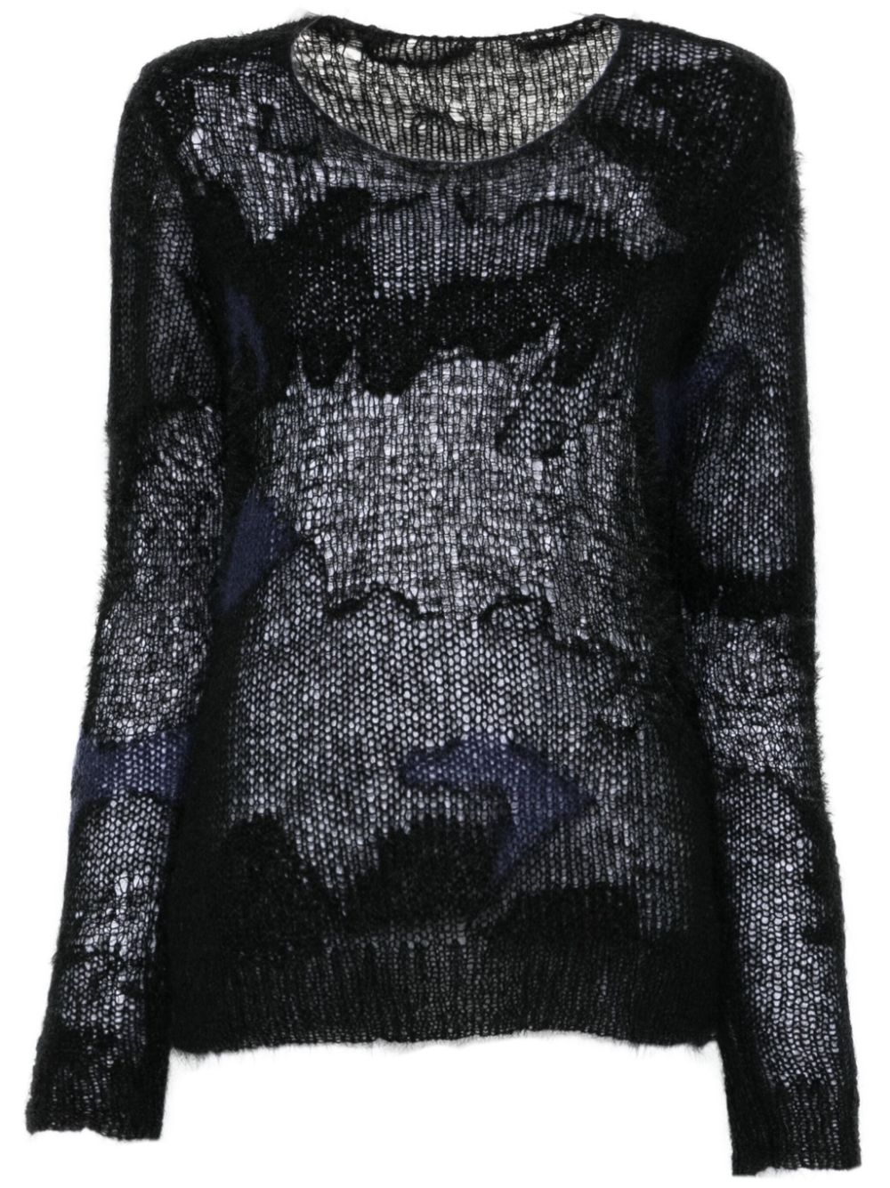 Yohji Yamamoto camouflage-pattern sweater - Black von Yohji Yamamoto