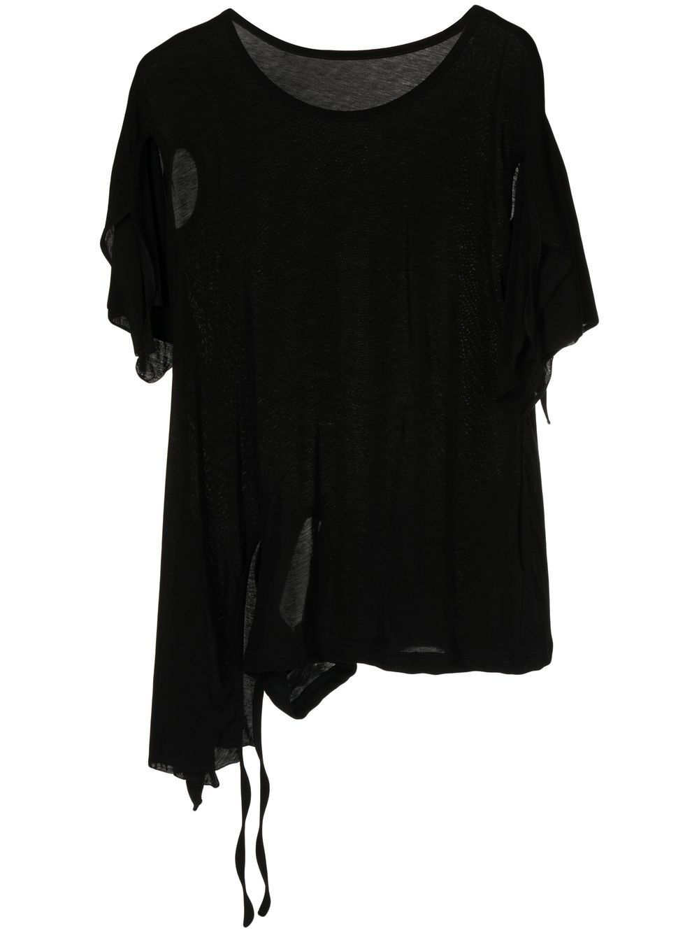 Yohji Yamamoto cape-sleeve T-shirt - Black von Yohji Yamamoto