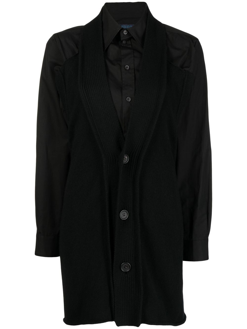 Yohji Yamamoto cardigan-effect long-sleeved shirt - Black von Yohji Yamamoto