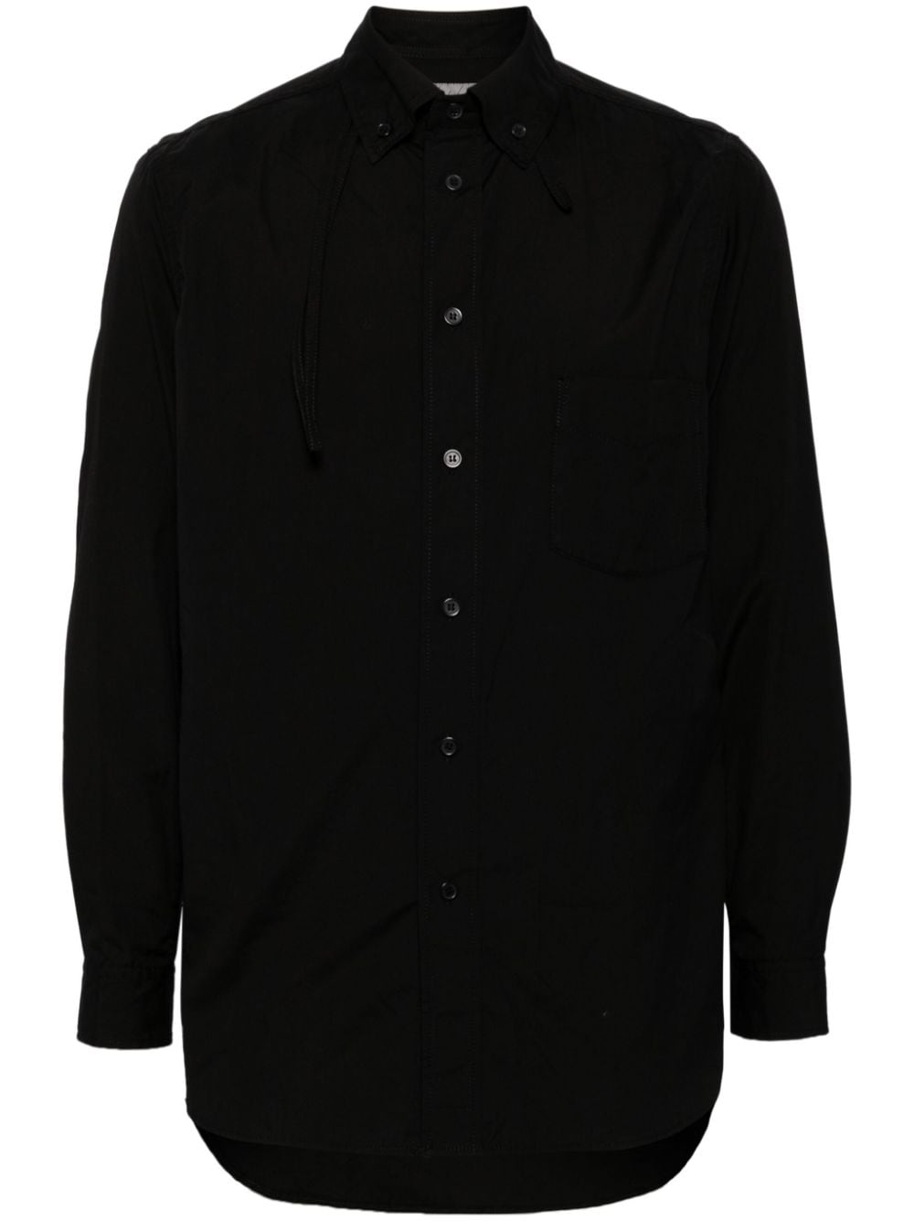 Yohji Yamamoto chain-stitch poplin shirt - Black von Yohji Yamamoto