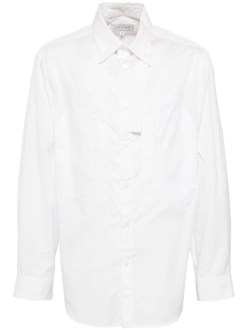 Yohji Yamamoto chain-stitch string-collar shirt - White von Yohji Yamamoto