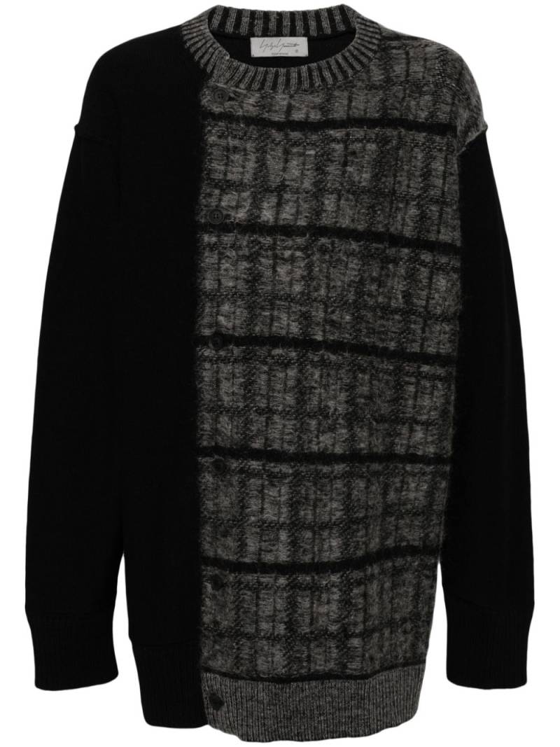 Yohji Yamamoto contrast-panel cardigan - Black von Yohji Yamamoto