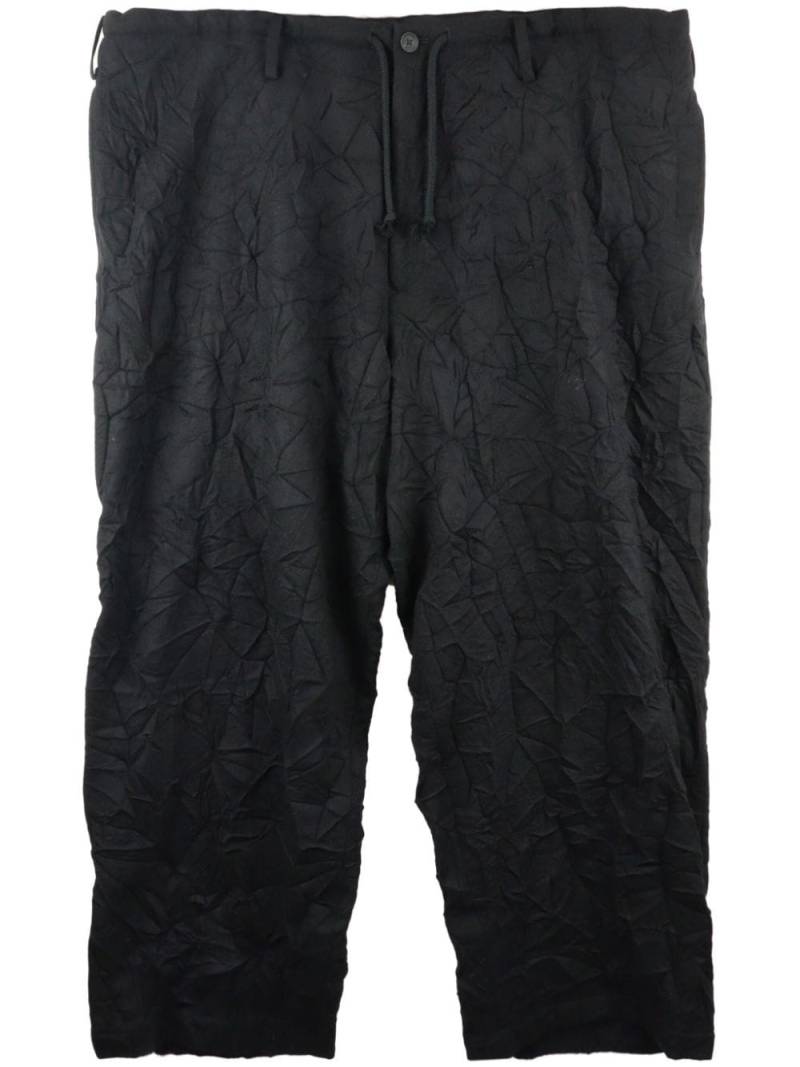 Yohji Yamamoto crinkled wool-blend shorts - Black von Yohji Yamamoto