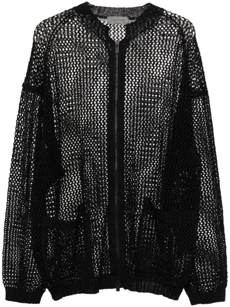 Yohji Yamamoto crochet-knit zip-up sweatshirt - Black von Yohji Yamamoto