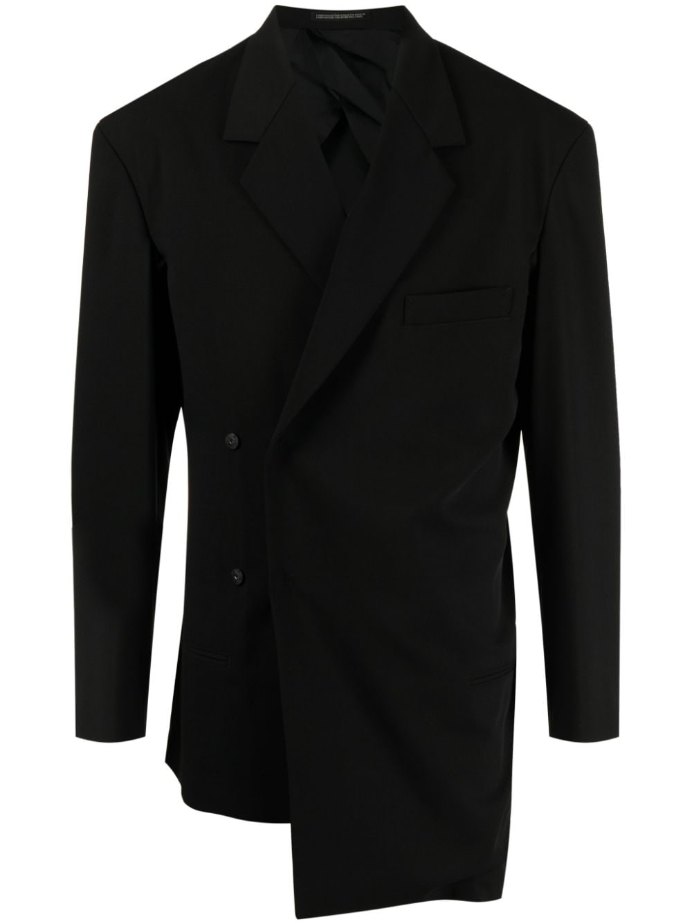 Yohji Yamamoto double-breasted draped-design blazer - Black von Yohji Yamamoto