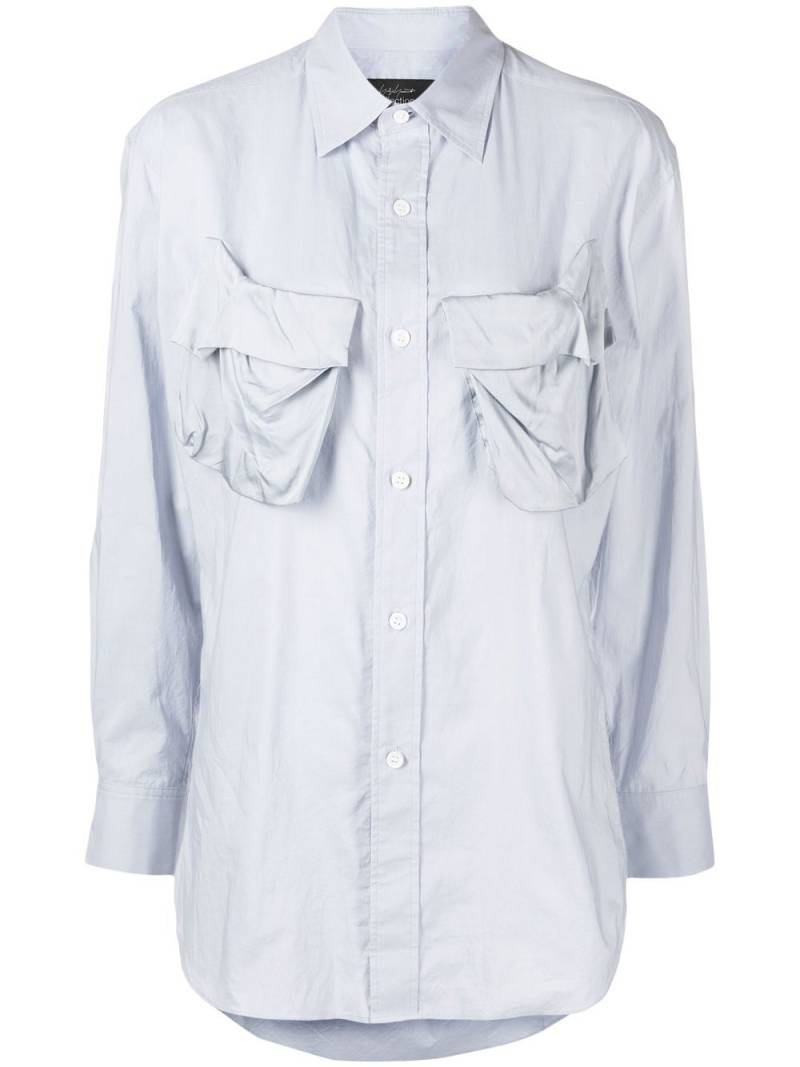 Yohji Yamamoto drape-pocket shirt - Blue von Yohji Yamamoto