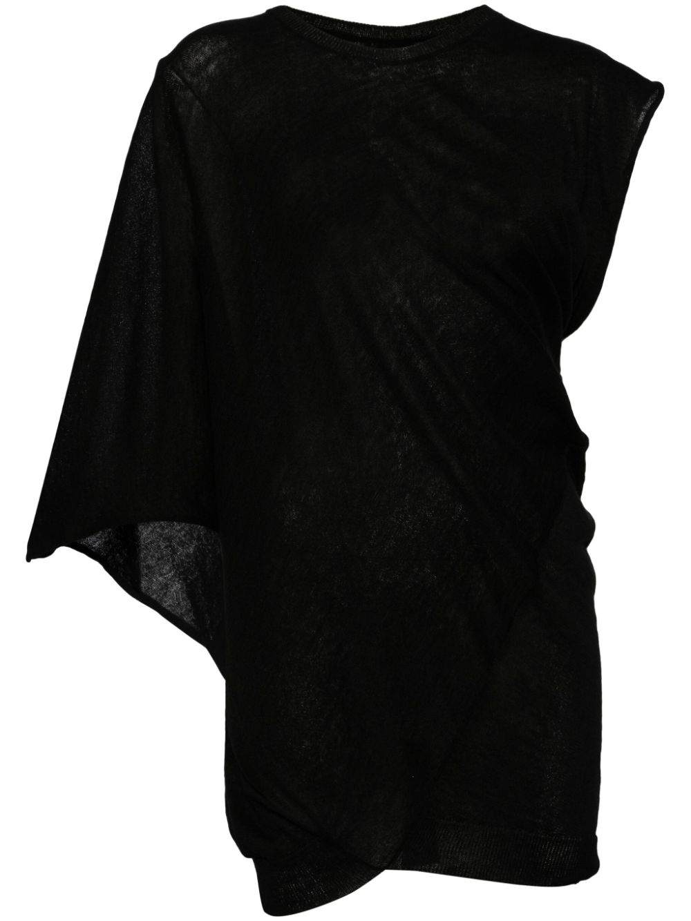 Yohji Yamamoto draped asymmetric knitted top - Black von Yohji Yamamoto