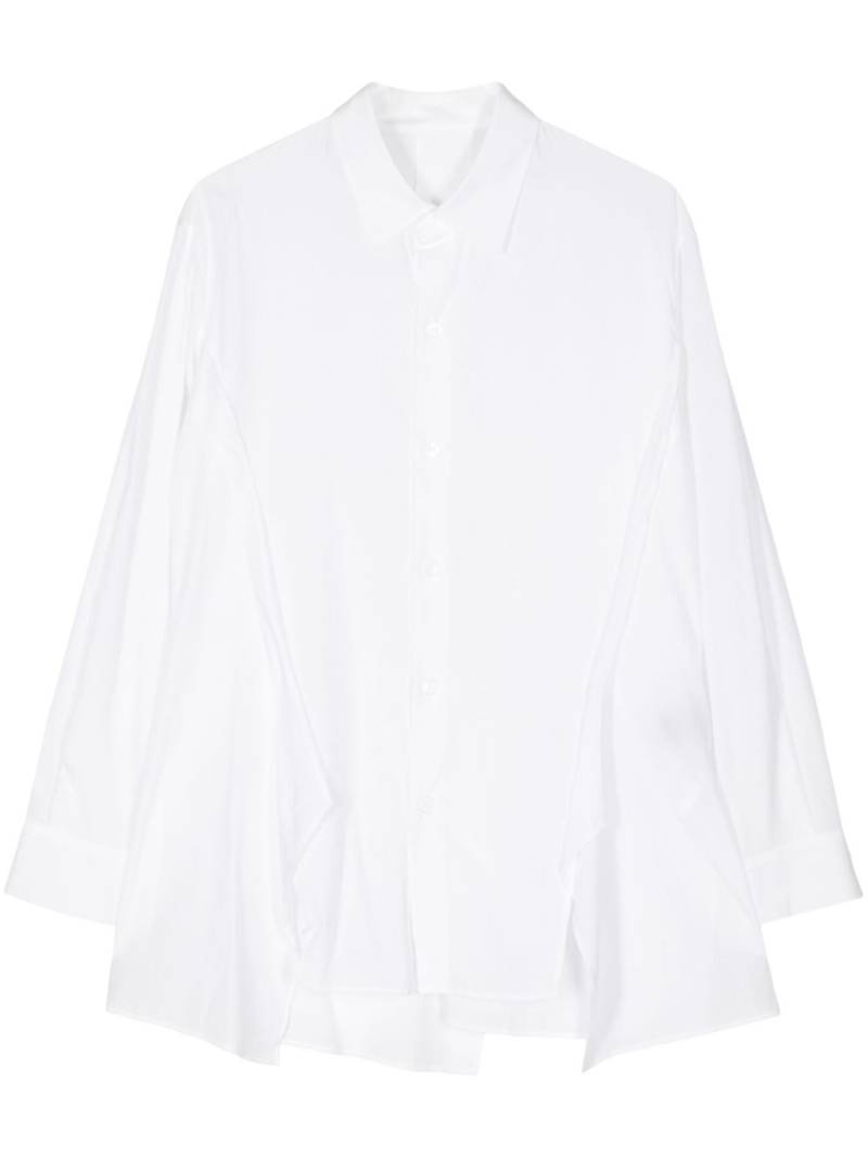 Yohji Yamamoto draped long-sleeve shirt - White von Yohji Yamamoto