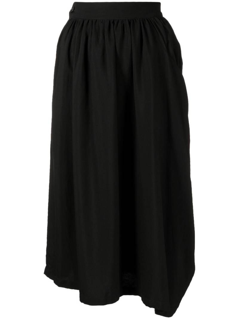 Yohji Yamamoto draped pocket high-waisted skirt - Black von Yohji Yamamoto