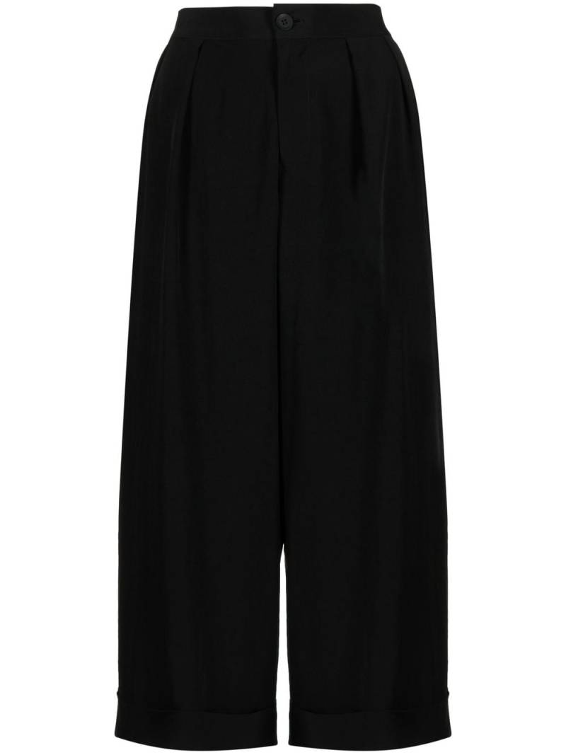 Yohji Yamamoto drop-crotch cropped trousers - Black von Yohji Yamamoto