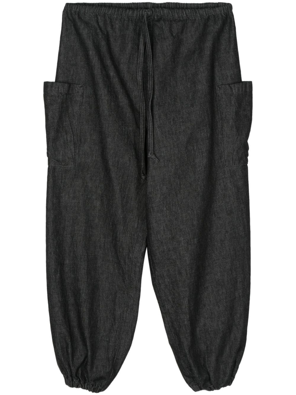 Yohji Yamamoto drop-crotch tapered jeans - Black von Yohji Yamamoto