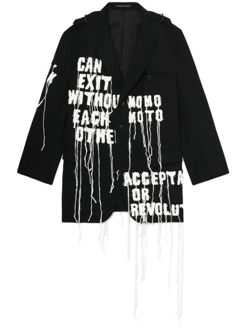 Yohji Yamamoto embroidered blazer - Black von Yohji Yamamoto