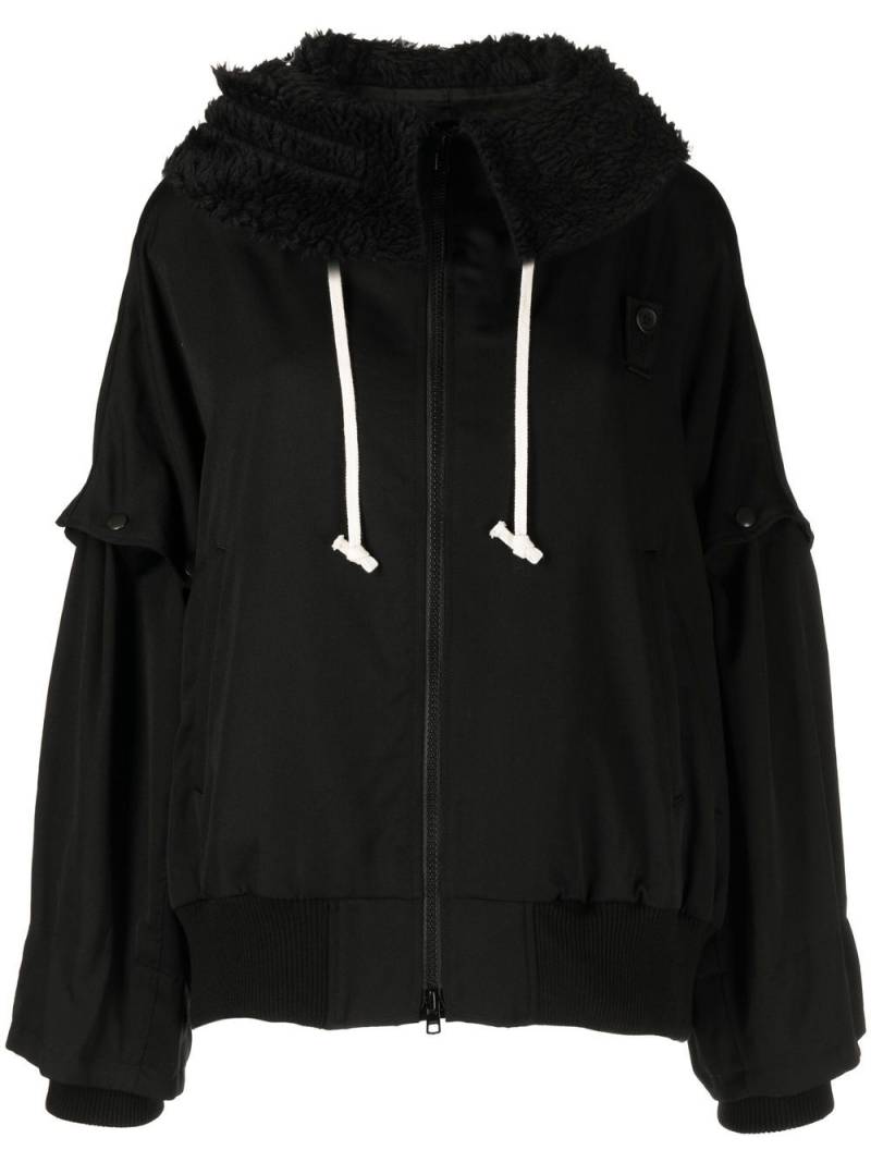 Yohji Yamamoto faux-fur trimmed hoodie - Black von Yohji Yamamoto