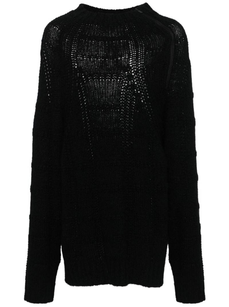 Yohji Yamamoto fisherman's knitted sweater - Black von Yohji Yamamoto