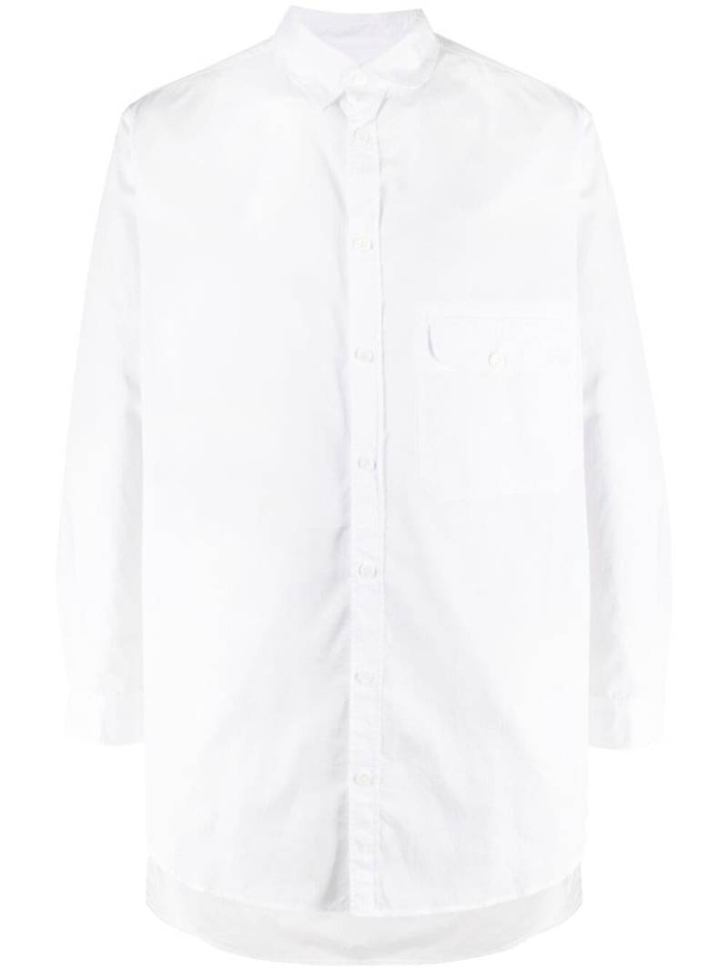 Yohji Yamamoto flap pocket long-length shirt - White von Yohji Yamamoto