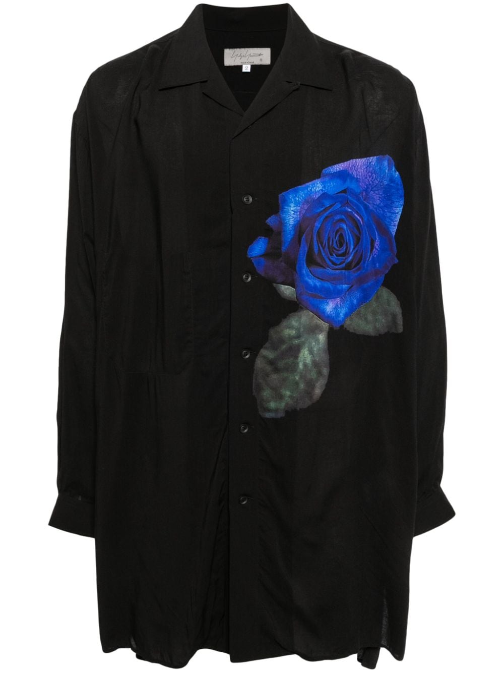 Yohji Yamamoto floral-print long-sleeved shirt - Black von Yohji Yamamoto