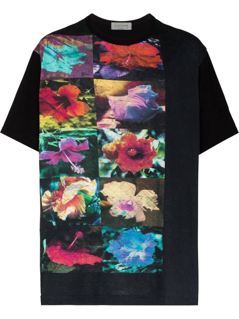 Yohji Yamamoto floral-print short-sleeved T-shirt - YELLOW von Yohji Yamamoto