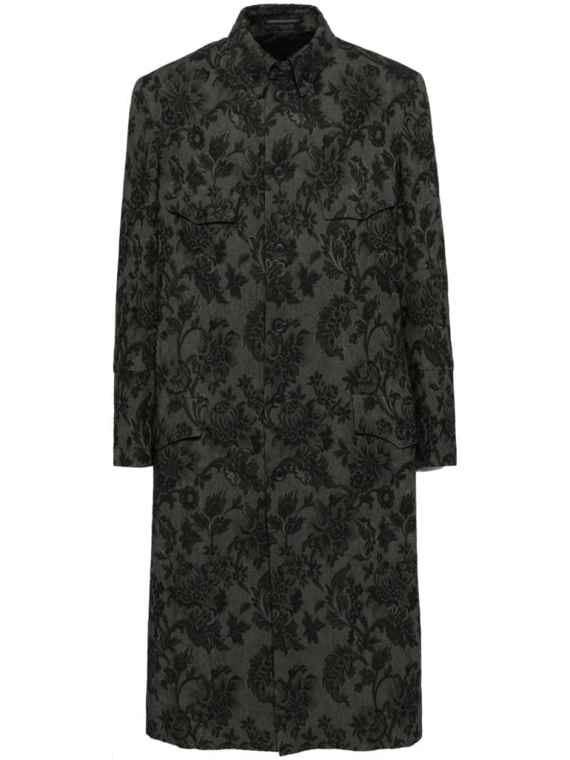 Yohji Yamamoto floral single-breasted coat - Black von Yohji Yamamoto